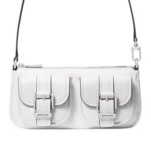 MICHAEL Michael Kors Zoe White Small Leather Convertible Shoulder Bag